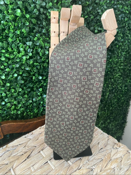Giorgio Armani Other - Giorgio Armani Olive Green Tie with Burgundy Accents
